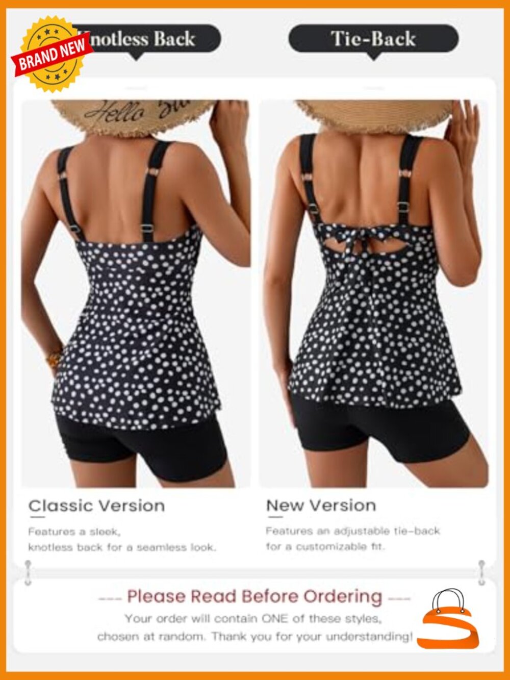 Tummy Control Tankini Swim Set with Boyshort - Medium - Picture 4 of 7